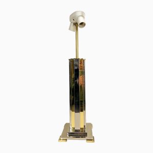 Large Skyscrape Style Table Lamp in Brass and Chrome, 1970s
