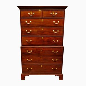 19th Century Mahogany Chest on Chest of Drawers