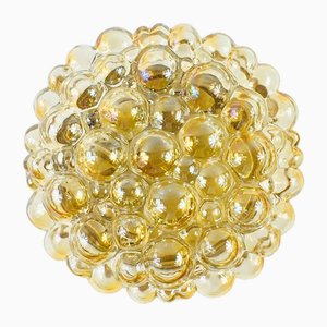 Large German Amber Bubble Glass Flush Mount by Helena Tynell for Limburg, 1970s