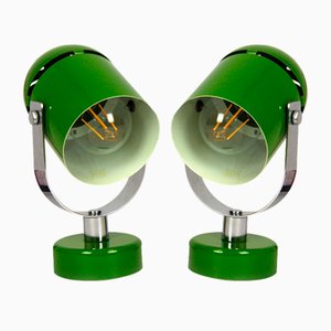 Mid-Century Green & Purple Lamps attributed to Stanislav Indra, 1970s, Set of 2