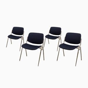 Vintage DSC 106 Blue Dining Chairs by Giancarlo Piretti for Anonima Casteli, 1960s, Set of 4