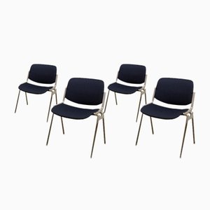Vintage DSC 106 Blue Dining Chairs by Giancarlo Piretti for Anonima Casteli, 1960s, Set of 4