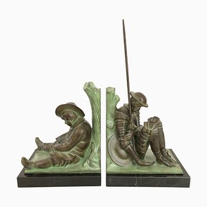 Don Quichotte and Sancho Panza Bookends by Janle for Max Le Verrier, Set of 2