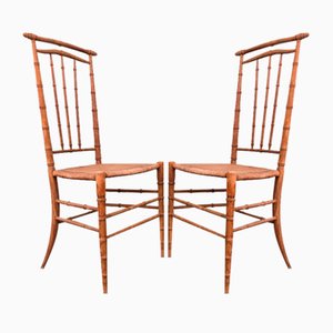 Faux Bamboo Chairs, Italy, 1950s, Set of 2