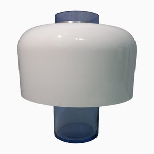 Lampe de Bureau Modèle LT226 Blue Brings Floral par Carlo Nason pour Mazzega, 1960s