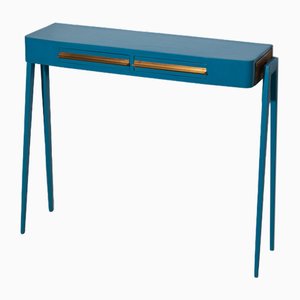 Console in Blue with Brass Details, 1950s