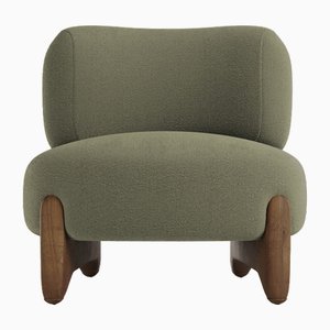 Moderner Tobo Sessel aus Stoff Boucle Ocean Blue und Räuchereiche von Collector Studio
