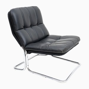 Chrome and Leather Lounge Chair from Dux, 1970