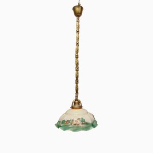 Art Deco Brass Ceiling Lamp, 1920s