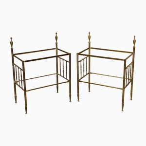 Brass Bedside Tables, Set of 2