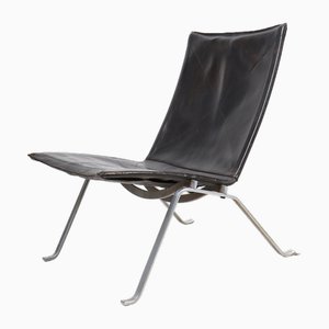 Mid-Century Patinated Leather Model PK22 Lounge Chair by Poul Kjærholm for E. Kold Christensen, 1960s