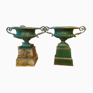 Cast Iron Medici Vases, Set of 2