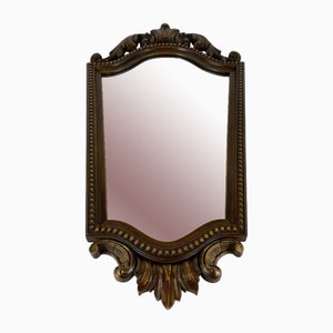 Specchio vintage con cornice in legno intagliato, Belgio