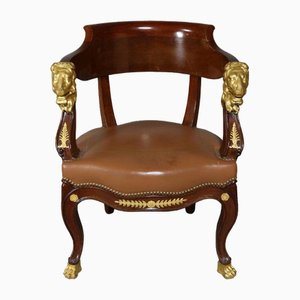 Empire Office Armchair with Lions Heads