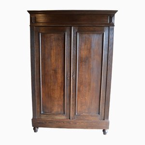 Antique Brown Oak Cupboard