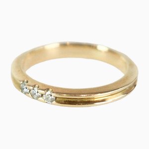 14 Carat Gold Alliance Ring with Diamonds