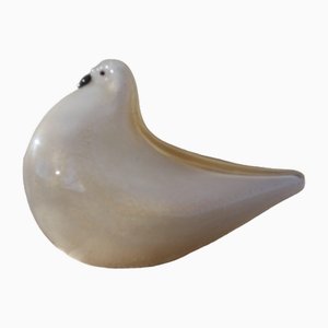 Figurine Pigeon de Venise en Verre Doré de Barovier & Toso, 1950s