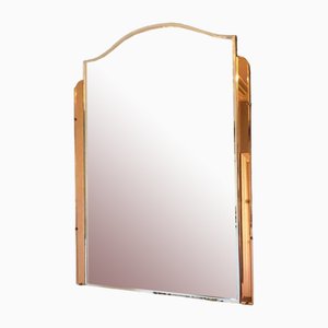 Art Deco Mirror in Peach and Clear Glass, 1930s