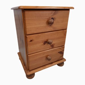 Vintage Pine Country Bedside Table with Drawers