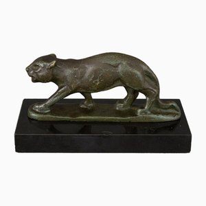 Art Deco Panther aus Bronze von Serge Zélikson