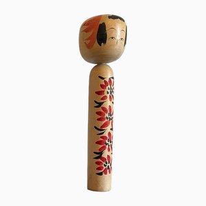 Bambola Kokeshi giapponese vintage fatta a mano con testa oscillante