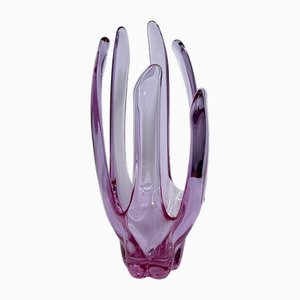 Murano Glass Vase in Pink and Violet from Seguso