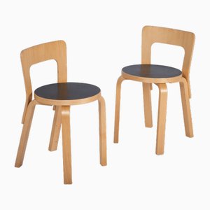 Dining Chairs by Alvar Aalto for Artek, Finland, 1950s, Set of 2