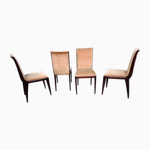 Dining Chairs in Dark Mahogany attributed to Osvaldo Borsani for ABV, 1950s, Set of 4