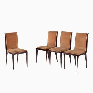 Dining Chairs in Dark Mahogany attributed to Osvaldo Borsani for ABV, 1950s, Set of 4
