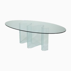 Glass Dining Table, 1980s