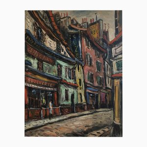 Fritz Strebel, Rue du Pot de Fer, Vieux Paris, Oleo sobre madera