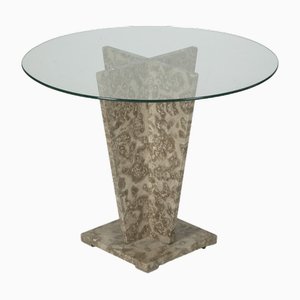 Cottage Tisch aus Marmor & Glas, 1970er