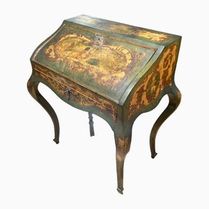 Italian Rococo Style Venetian Painted Folding Writing Desk