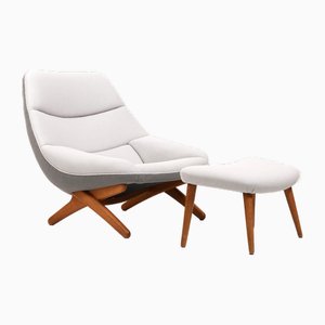 Model ML91 Lounge Chair with Ottoman by Illum Wikkelsø, 1950s, Set of 2
