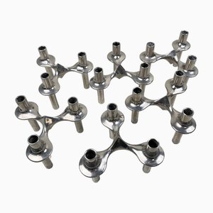 Modular Candleholders by Fritz Nagel for BMF Germany, 1960s, Set of 6