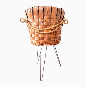 Woven Walnut Crust Holder Basket, Italy, 1970s