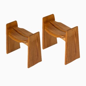Pine Stools by Gilbert Marklund, 1970s, Set of 2
