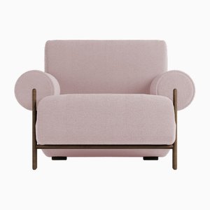 Paloma Armchair in Boucle Rose and Smoked Oak by Bernhardt & Vella for Collector