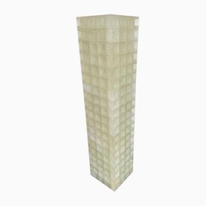 Lámpara de pie italiana Mid-Century moderna en forma de torre de vidrio de Poliarte, años 70