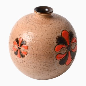 Vaso vintage a forma di palla di Aldo Londi per Bitossi, anni '70