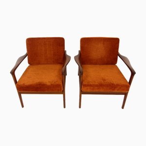 Böja Chairs in Suede by Carl-Erik Johansson for Bejra Möbel Ab, 1960, Set of 2