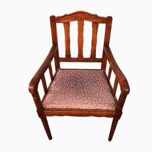 Antique Chair with Carved Armrests, 1890s