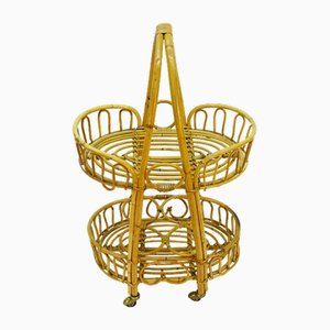 Vintage Bamboo Serving Trolley