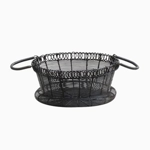 Antique French Woven Wire Basket, 1900