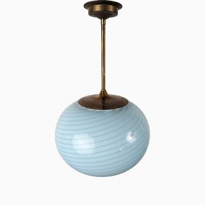 Globe Lampe aus blauem Murano Kristall, 1960er