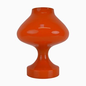 Lampe de Bureau en Verre Orange attribuée à Valasske Mezirici, 1970s