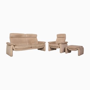 Two-Seater Sofa Set in Beige Fabric from Laauser, Set of 3