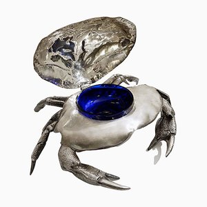 Crab Caviar Cup in Silberplatte, Spanien, 1970er
