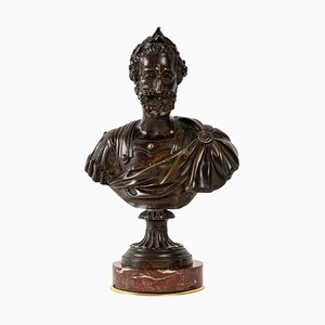 Buste du Roi Henri IV en Bronze et en Marbre, 19ème Siècle, 1880s