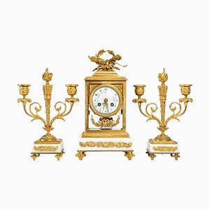 Napoleon III Mantel Clock Set, Set of 3